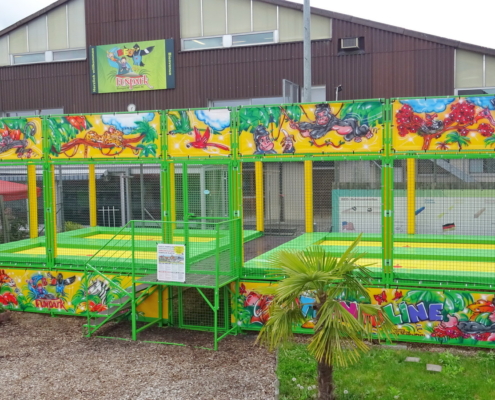 Impianto tappeti elastici modello 6-standard Beo-Funpark Switzerland Produzione e vendita tappeti elastici professionali modulari