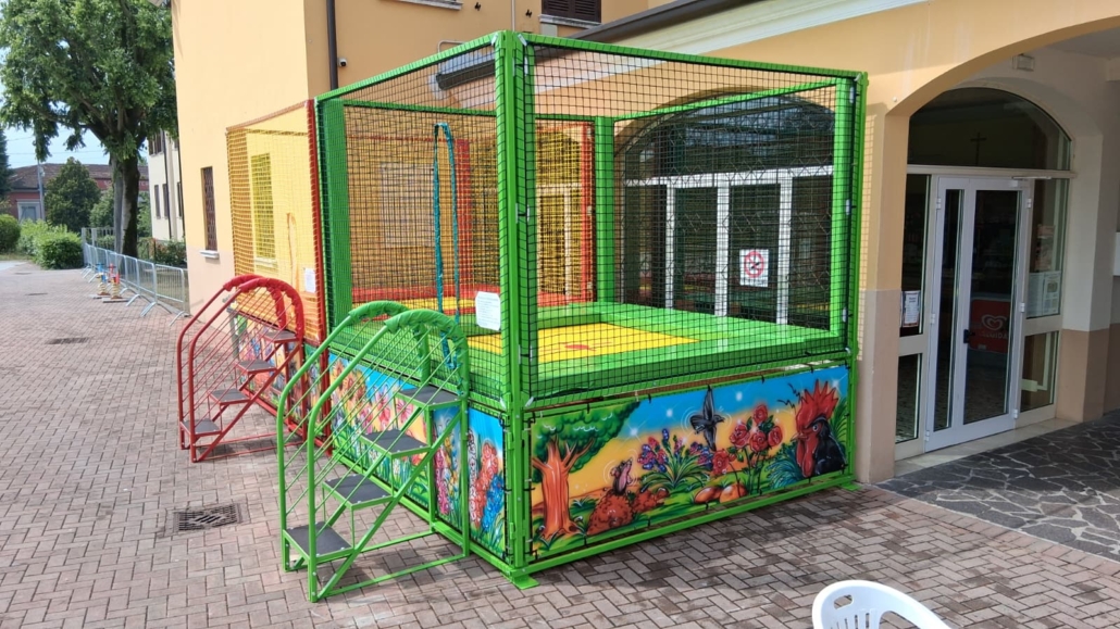 Mini trampolino Parrocchia Calvisano tappeto elastico parrocchia oratorio