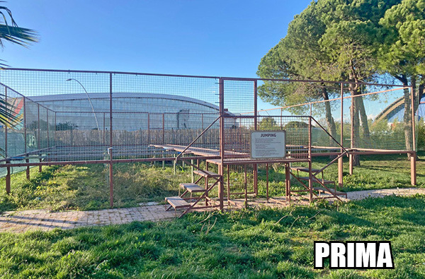 Impianto trampolini elastici usato revisionato Vendita attrezzature usate per parco giochi e lunapark